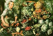 Joachim Beuckelaer Market Woman with Fruits, Vegetables and Poultry Sweden oil painting artist